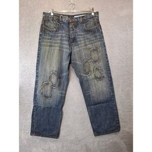 AZZURÉ Mens Jeans 38W x 34L (Fits 38x32) Distressed Straight Leg Love Life Denim